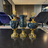 Emerald Black Marble Dekoratif Vazo & Obje Seti – Gold Detaylı Lüks Salon Aksesuarı (3’lü& Sleep Nova