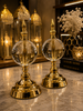 Gold Crystal Cam Küre Dekoratif Obje Seti – Altın Metal Modern Salon & Ofis Aksesuarı (2'li)& Sleep Nova