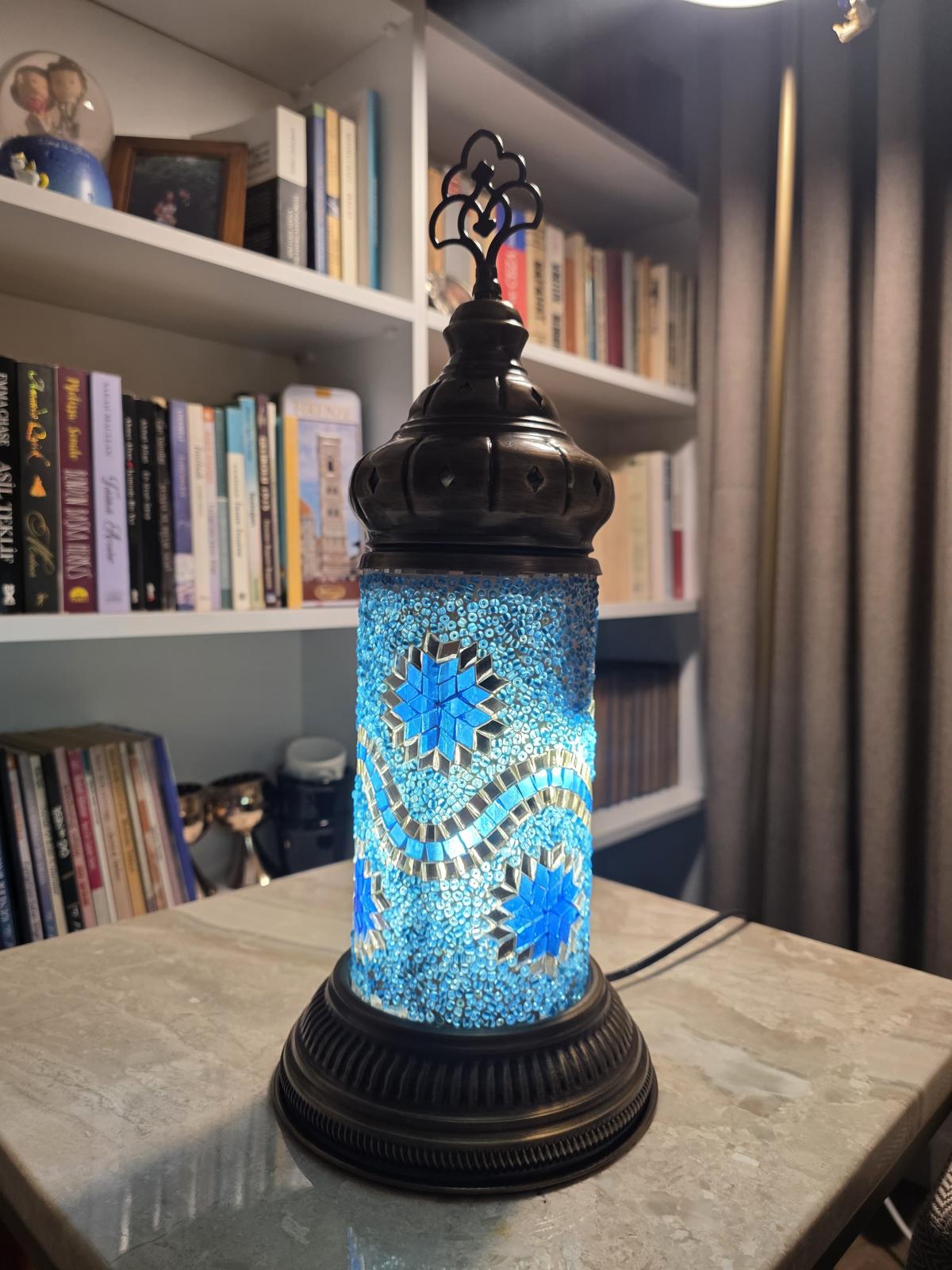 Dekoratif Sultanî Mavi Mozaik Aydınlatma& Sleep Nova