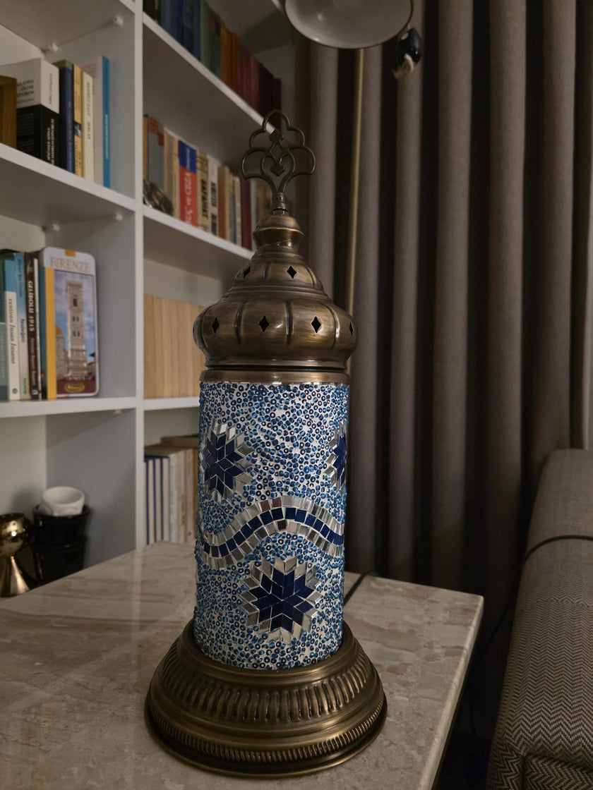 Dekoratif Sultanî Mavi Mozaik Aydınlatma& Sleep Nova
